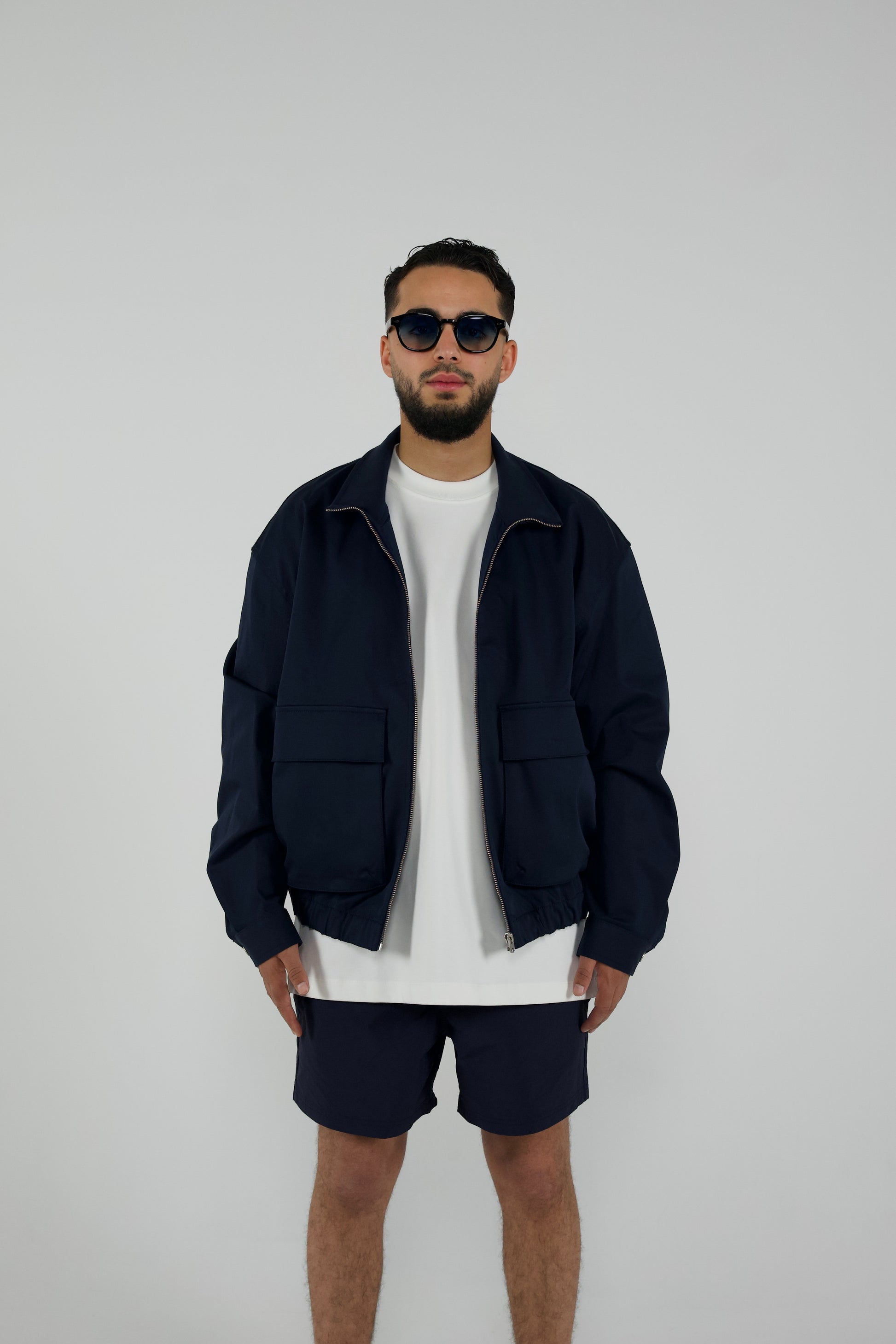 Navy Zip Jacket Minimal Tech Edition
