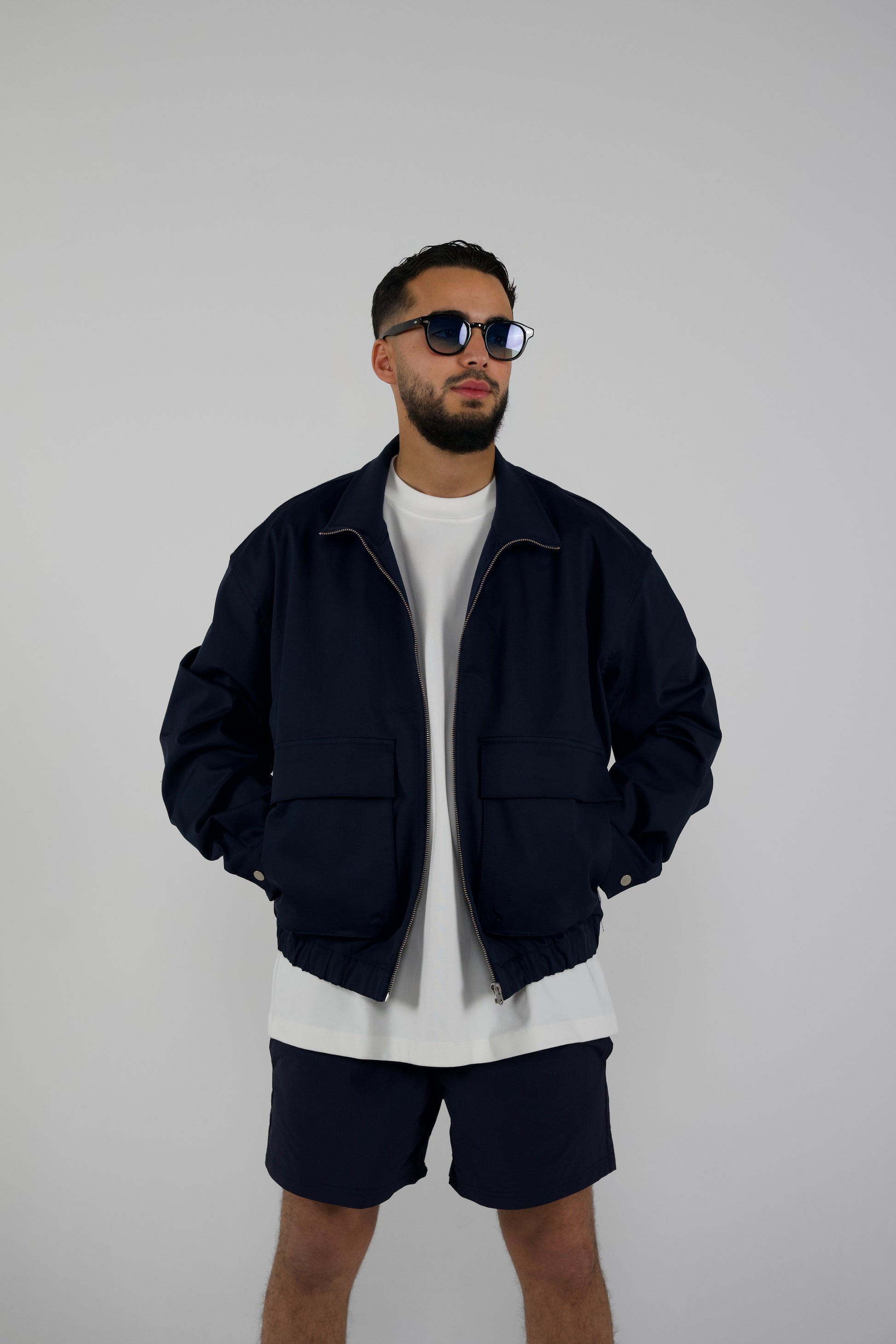 Navy Zip Jacket Minimal Tech Edition
