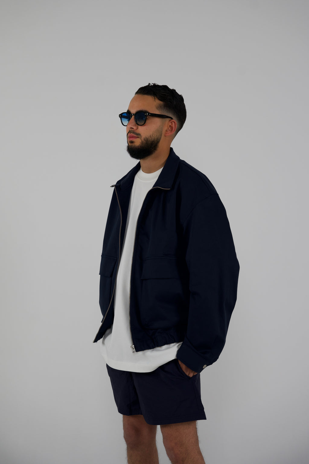 Navy Zip Jacket Minimal Tech Edition