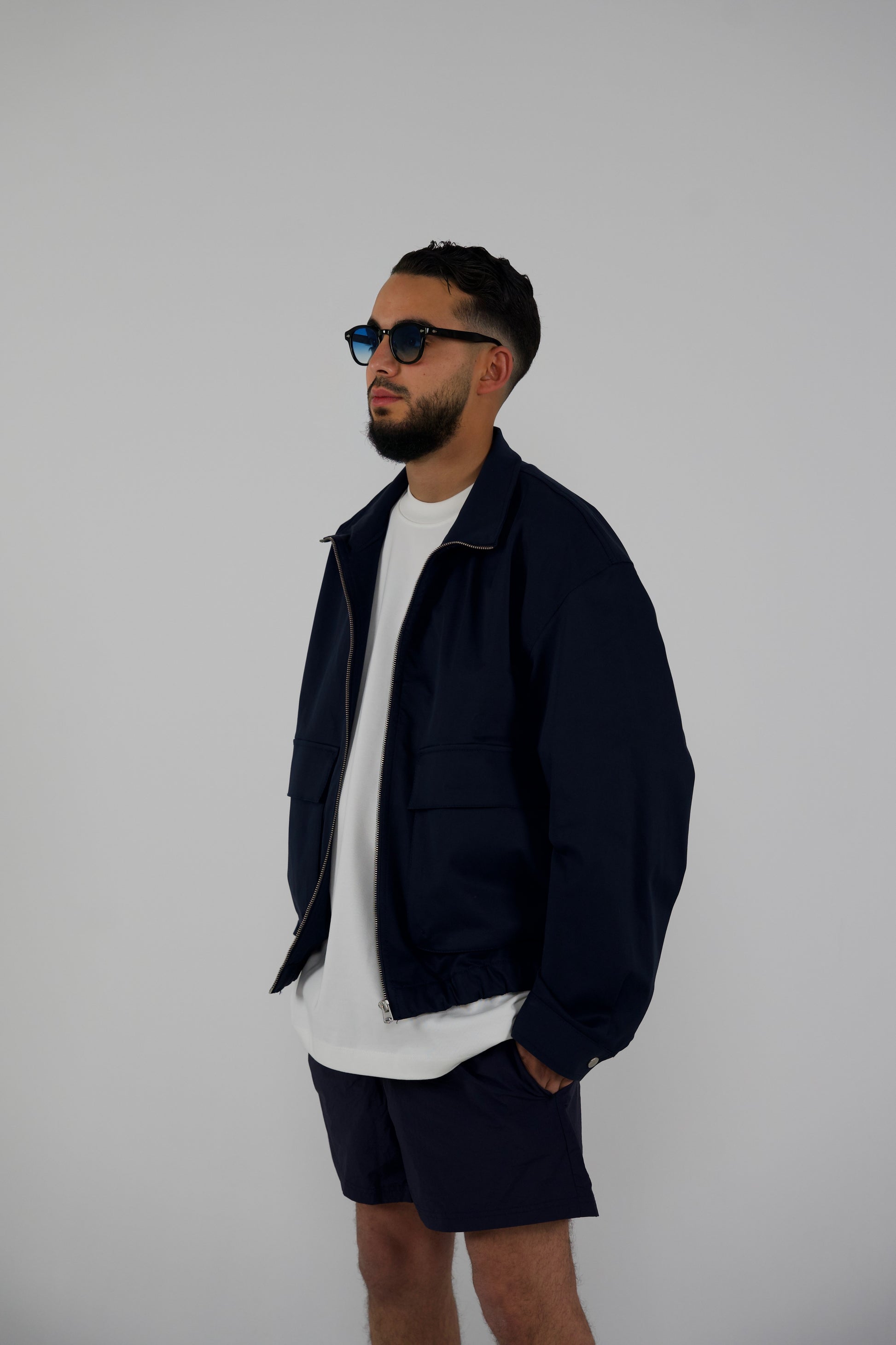 Navy Zip Jacket Minimal Tech Edition